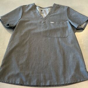 Catarina One-Pocket Scrub Top- GREY/Medium